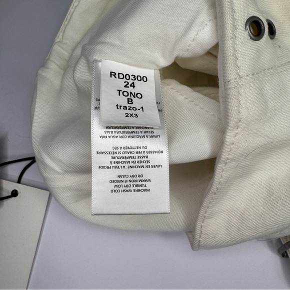 Re/Done Denim women’s Vintage white skirt sz 24 studs 90’s YTK Festival biker - Picture 7 of 11